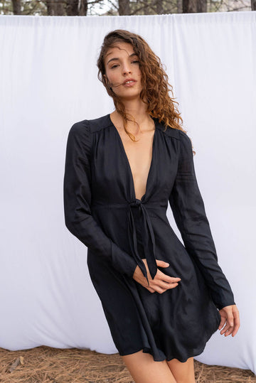 Sustainable & Ethical Fit & Flare Black Mini Dress: the Holly - Paneros Clothing Sustainable & Ethical Fit & Flare Black Mini Dress: the Holly - Paneros Clothing