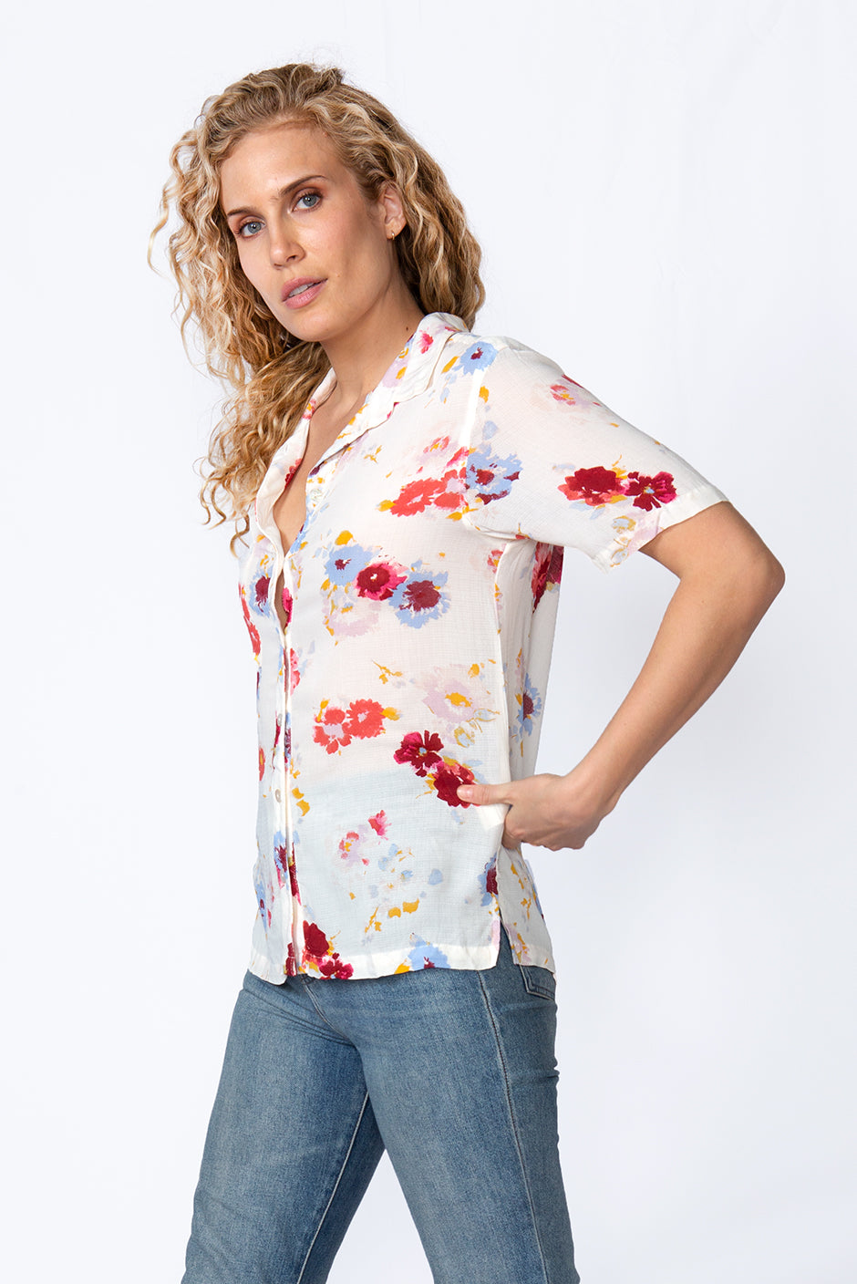 Shop the Kaia Shirt: Ethical Floral Print Women's Button-up Top ...