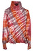 Fiesta Revival turtleneck sweater for women by Paneros Clothing. Handmade Tie-Dye Upcycled from sustainable cotton. Flatlay.