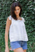 Paneros Clothing - Sustainable Fashion Ethical Designer White Tank Top for Women - Front View.