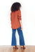 Kyle Shirt in Dark Spice for women by Paneros Clothing. Made from Tencel. Side View.