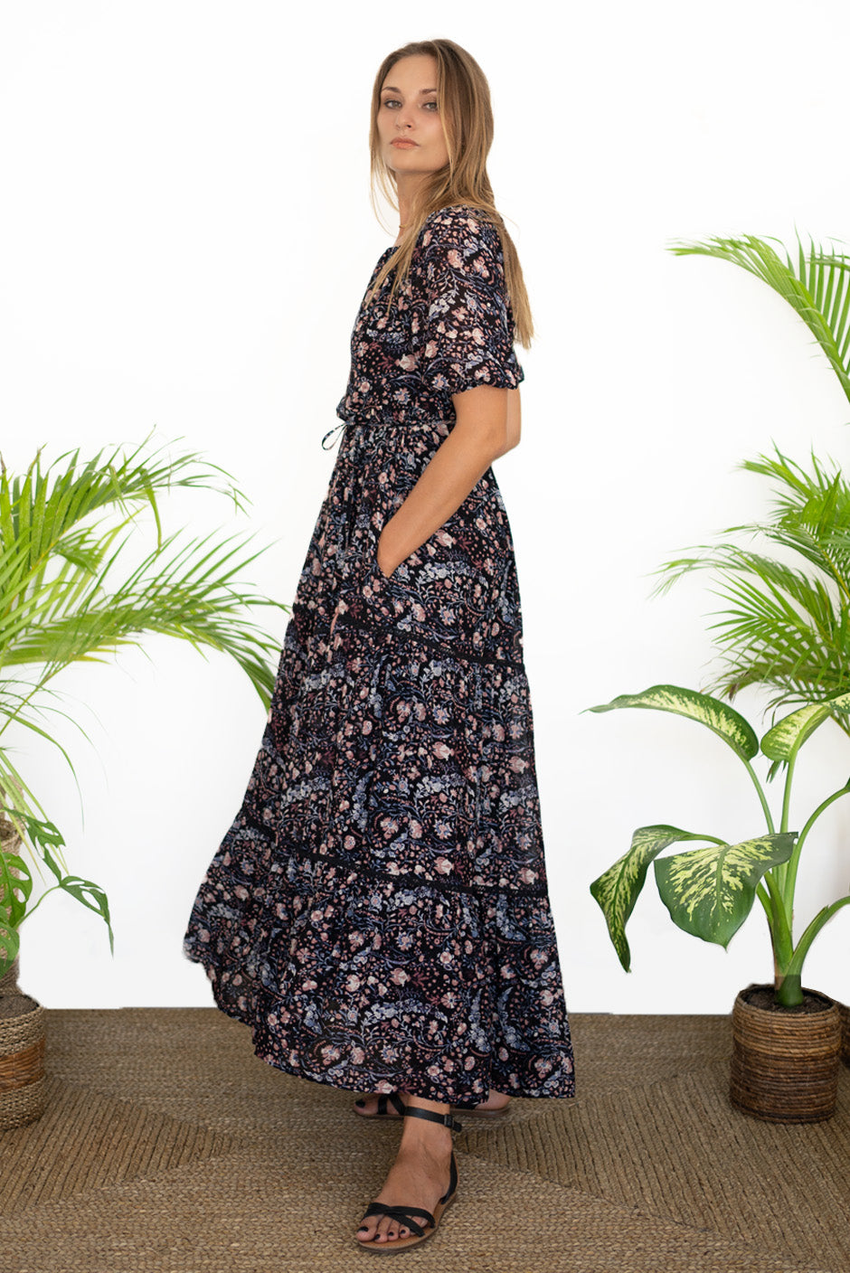 Remi Maxi Dress - Black Floral - Buy Women's Dresses - Billy J