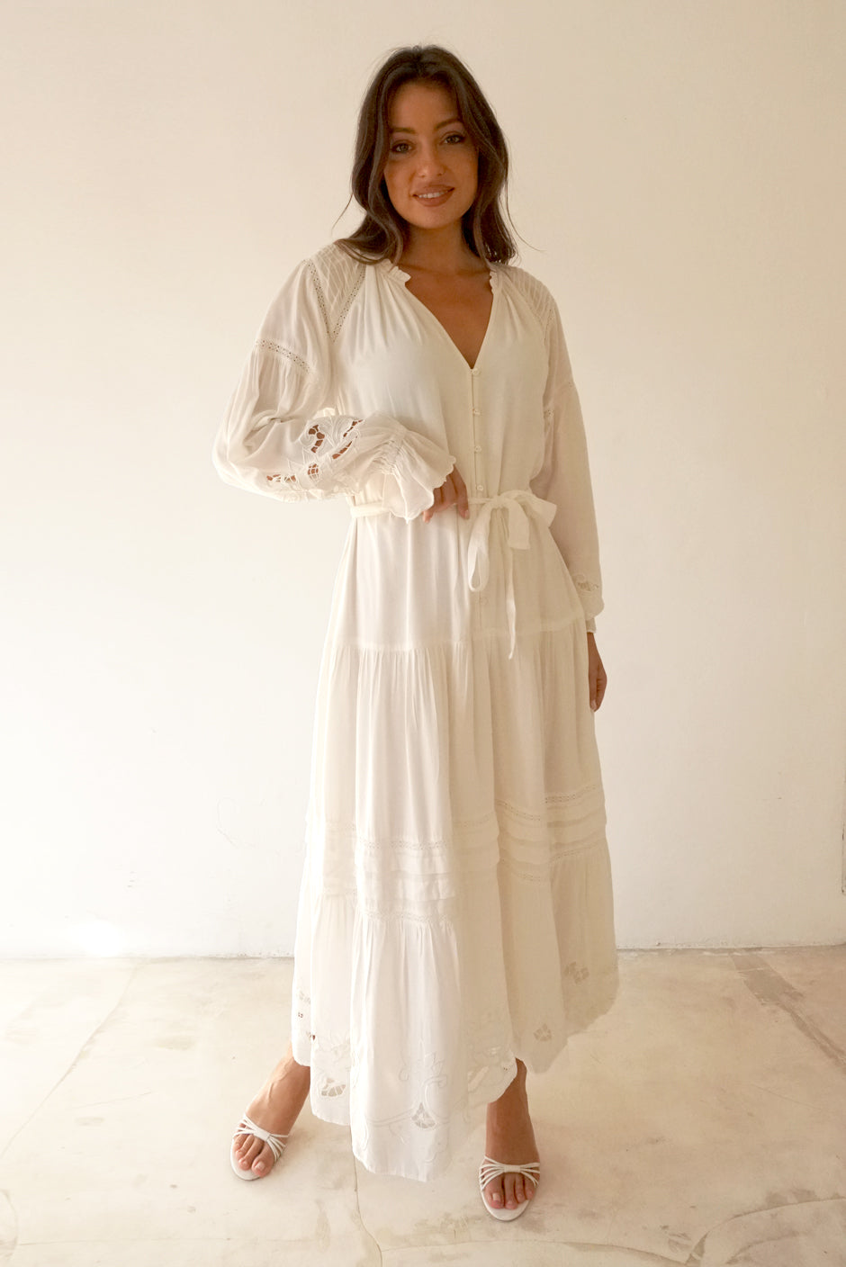 Sustainable & Luxurious Tiered Ankle Length Embroidered Sustainable & Luxurious Tiered Ankle Length Embroidered