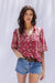 Paneros Clothing - Sustainable Fashion Ethical Designer Floral Print Blouse for Women - Front View Tucked In.