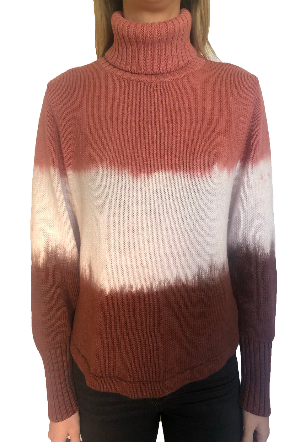 Tricolor Knit High Neck Pullover - Women - Ready-to-Wear
